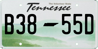 TN license plate B3855D
