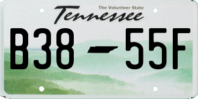 TN license plate B3855F