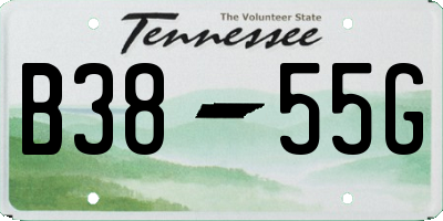 TN license plate B3855G