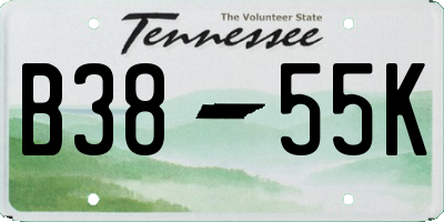 TN license plate B3855K