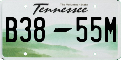 TN license plate B3855M