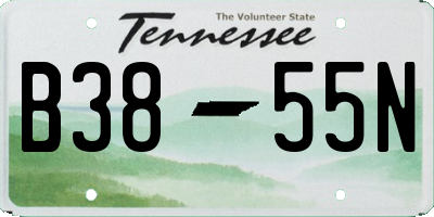 TN license plate B3855N