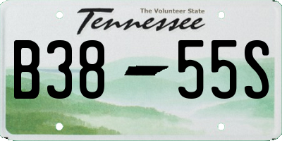 TN license plate B3855S