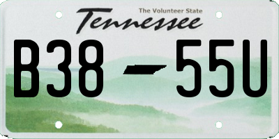 TN license plate B3855U