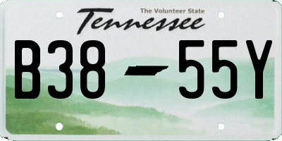 TN license plate B3855Y