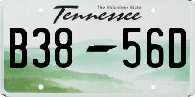 TN license plate B3856D