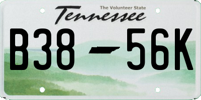 TN license plate B3856K