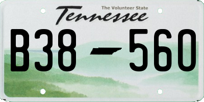 TN license plate B3856O