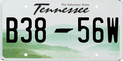 TN license plate B3856W