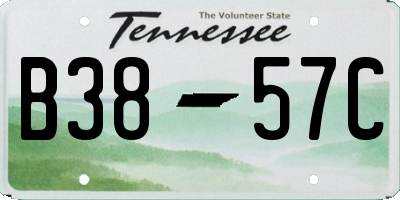 TN license plate B3857C