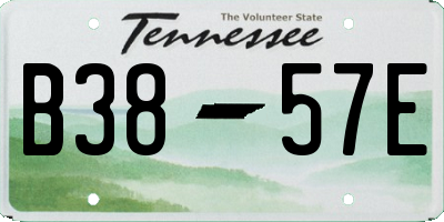TN license plate B3857E
