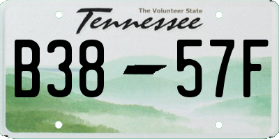 TN license plate B3857F