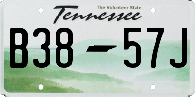 TN license plate B3857J