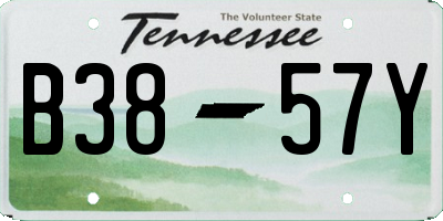 TN license plate B3857Y