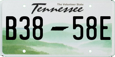TN license plate B3858E