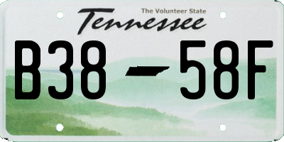 TN license plate B3858F