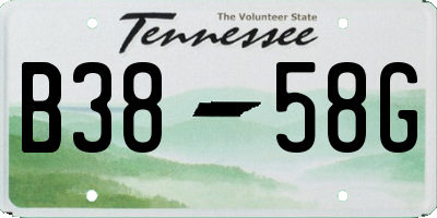 TN license plate B3858G