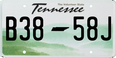 TN license plate B3858J