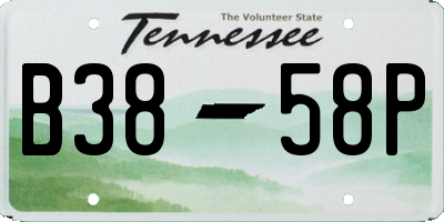 TN license plate B3858P