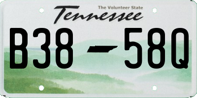 TN license plate B3858Q