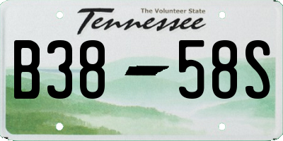 TN license plate B3858S