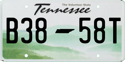 TN license plate B3858T