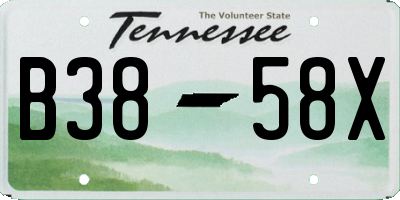 TN license plate B3858X