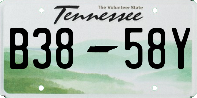 TN license plate B3858Y