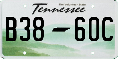 TN license plate B3860C