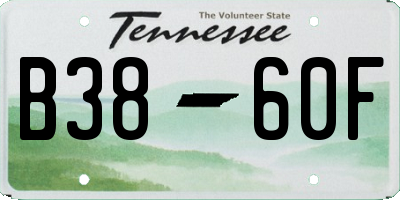 TN license plate B3860F