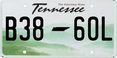 TN license plate B3860L