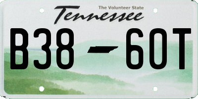 TN license plate B3860T