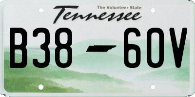 TN license plate B3860V