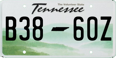 TN license plate B3860Z