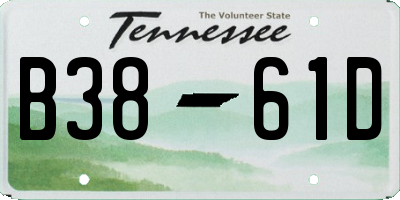 TN license plate B3861D