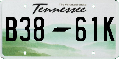 TN license plate B3861K