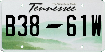 TN license plate B3861W