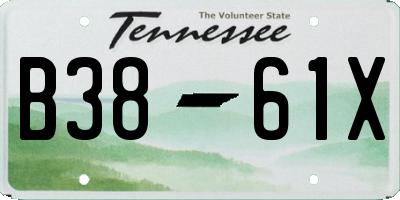 TN license plate B3861X