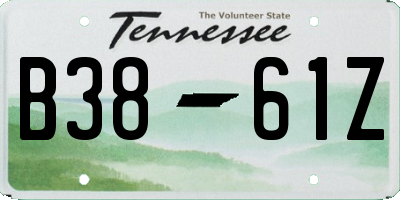 TN license plate B3861Z
