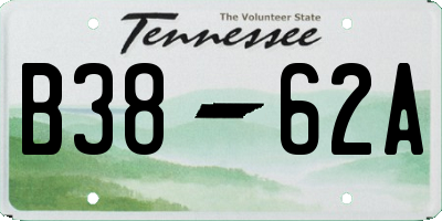 TN license plate B3862A
