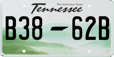 TN license plate B3862B