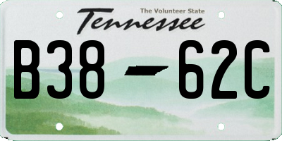 TN license plate B3862C