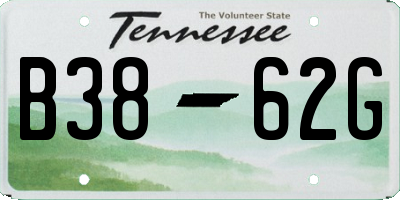 TN license plate B3862G