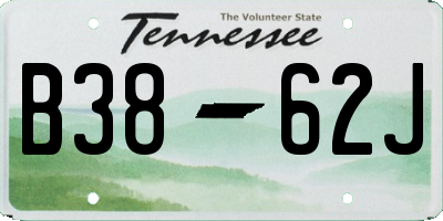TN license plate B3862J