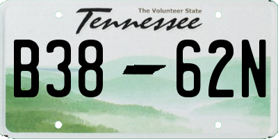 TN license plate B3862N