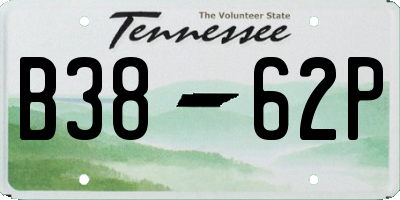 TN license plate B3862P
