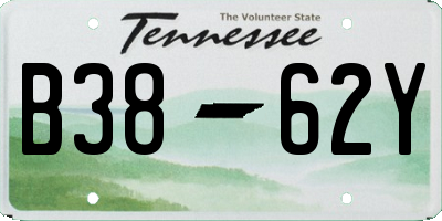 TN license plate B3862Y