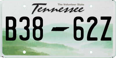 TN license plate B3862Z