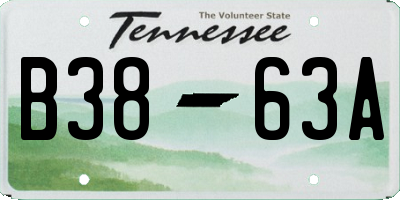 TN license plate B3863A