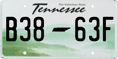 TN license plate B3863F